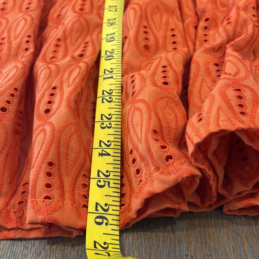 NWT Sam Edelman Strappy Orange Eyelet Ruffle MIDI Summer Dress Fully Lined. Sz 4 - Picture 9 of 12